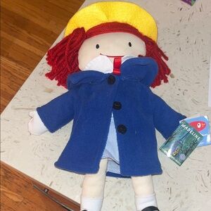 16 inch Madeline  Rag Doll with Blue Coat and Yellow Hat new with tags